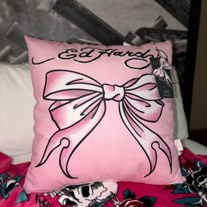 Ed Hardy Pink Bow Accent Pillow